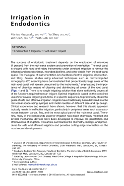 Irrigation in Endodontics