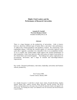 Highly Cited Leaders and the Performance of Research Universities