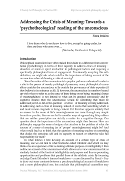 Addressing the Crisis of Meaning: Towards a `psychotheological