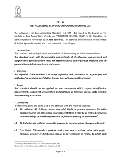 CAS14: Pollution Control Cost - Institute of Cost Accountants of India
