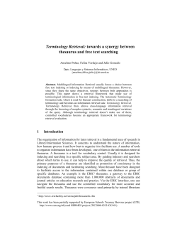 Terminology Retrieval: towards a synergy between thesaurus and
