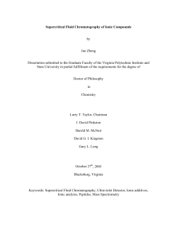 Supercritical Fluid Chromatography of Ionic Compounds by Jun