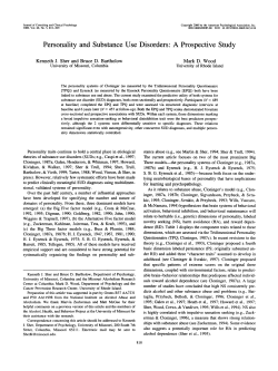 Personality and Substance Use Disorders: A Prospective Study