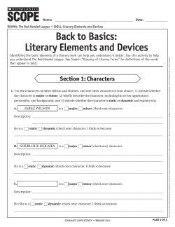 Back to Basics: Literary Elements and Devices