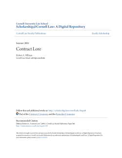 Contract Lore - Scholarship@Cornell Law