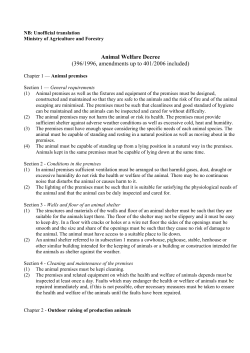 Animal Welfare Decree