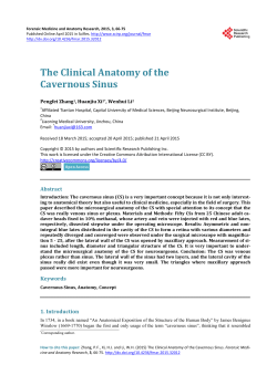 The Clinical Anatomy of the Cavernous Sinus