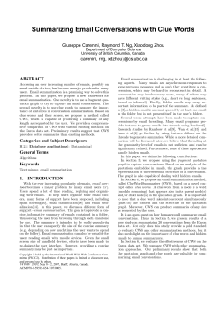 Summarizing Email Conversations with Clue Words