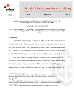 Should a Bankruptcy Court Consider a Debtor`s Social Security