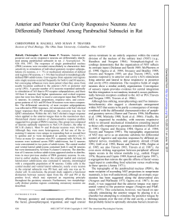 Anterior and Posterior Oral Cavity Responsive Neurons Are