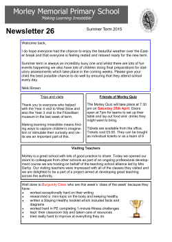 Morley Memorial Primary School Newsletter 26