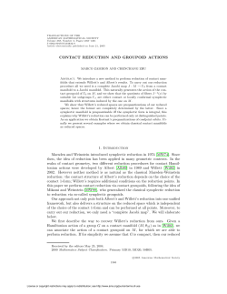 CONTACT REDUCTION AND GROUPOID ACTIONS 1. Introduction