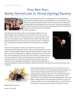 True New Year: Barley Harvest Law vs. Vernal (Spring) Equinox