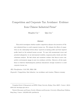 Competition and Corporate Tax Avoidance