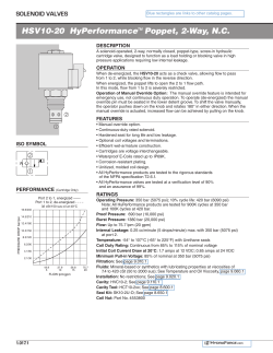 HSV10-20 HyPerformanceTM Poppet, 2-Way, N.C.