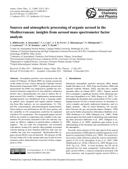 Sources and atmospheric processing of organic aerosol in the