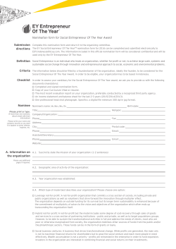Nomination form for Social Entrepreneur Of The Year 2016 Indonesia