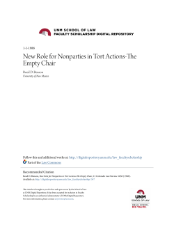 New Role for Nonparties in Tort Actions