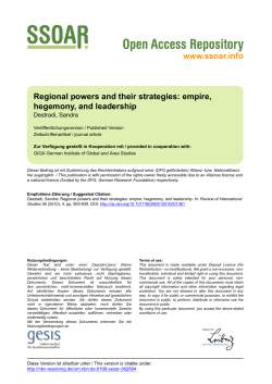 Regional powers and their strategies: empire, hegemony