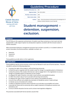 Student management &ndash; detention, suspension