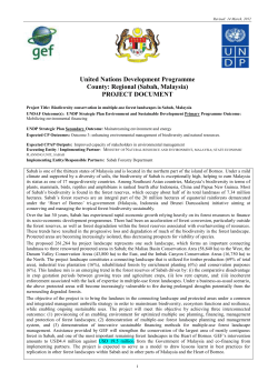 United Nations Development Programme County: Regional (Sabah
