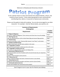 Name: Welcome to Meadowvale Elementary School`s To be a patriot