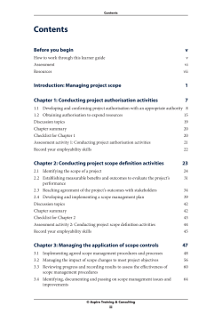 BSBPMG502A Manage project scope