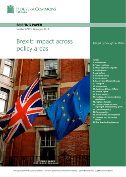 BREXIT - Brexit: impact across policy areas