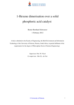 1-Hexene dimerisation over a solid phosphoric acid catalyst