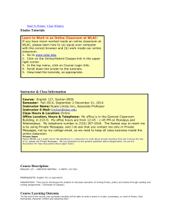 English 127 #8056 - West Los Angeles College