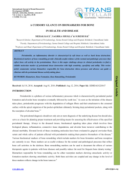 a cursory glance on biomarkers for bone in health