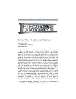 ElAnt v14n1 - The Sword of Dido: Pain and Aristocratic Distinctiveness