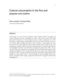 The consumption of culture in the fine and popular arts realms