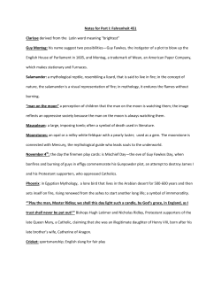 Notes for Part I: Fahrenheit 451 Clarisse derived from the Latin word