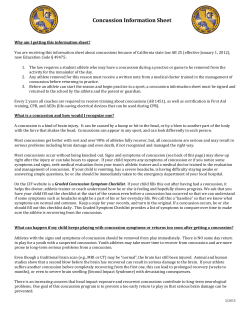 Concussion Information Sheet