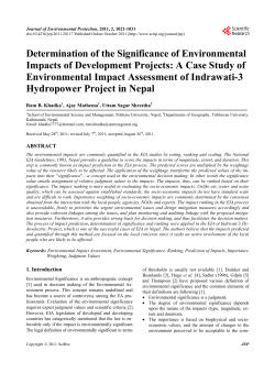 Determination of Significance of Environmental Impacts of