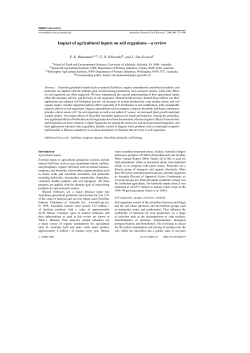 Impact of agricultural inputs on soil organisms&mdash;a