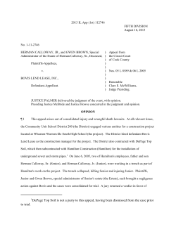 Calloway v. Bovis Lend Lease, Inc., 2013 IL App (1st