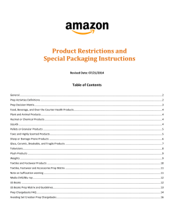 Product Restrictions and Special Packaging Requirements