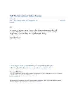 Matching Organization Personality Perceptions and