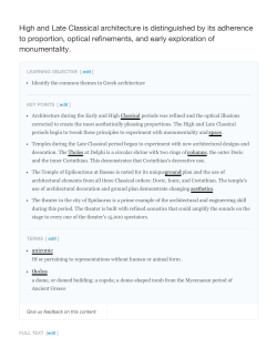 High and Late Classical architecture is distinguished by