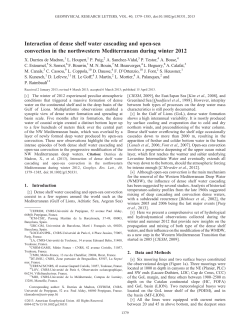 Interaction of dense shelf water cascading and open‐sea convection