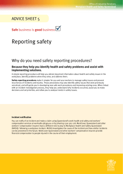 Serious about safe business - reporting safety