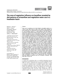 The zone of vegetation influence on baseflow revealed by diel