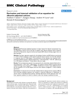 Derivation and internal validation of an equation for albumin