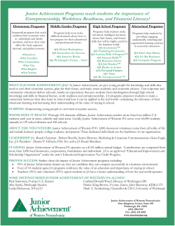 Junior Achievement Programs teach students the