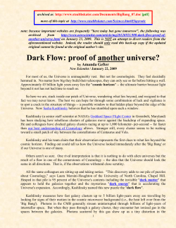 Dark Flow: proof of another universe?