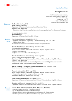 Curriculum Vitae Young Duck Kim