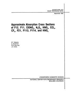 NCAR/TN-258+STR Approximate Absorption Cross Sections