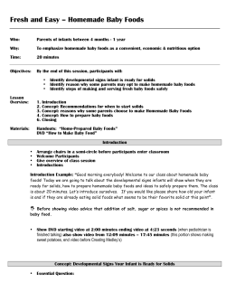 Fresh and Easy &ndash; Homemade Baby Foods